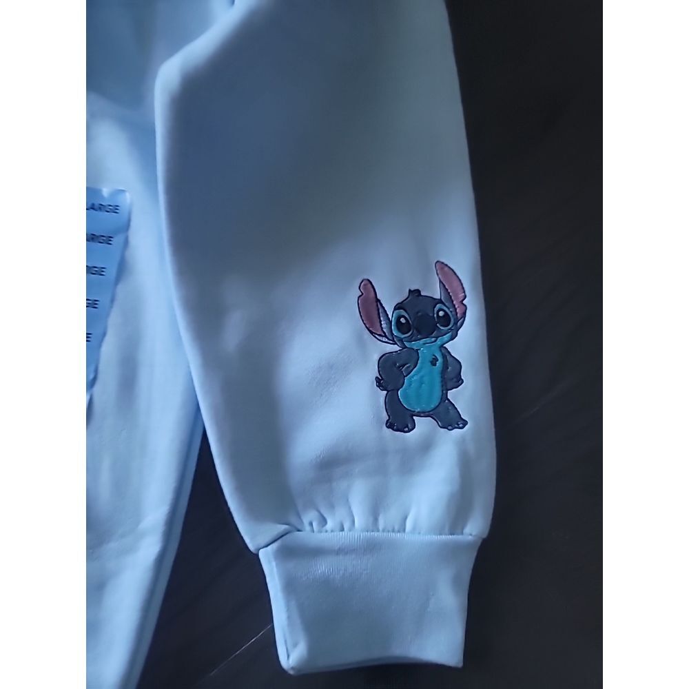 NWOT Disney Embroidered Crew Neck Hawaii Ohana Stitch, Size Large, Blue